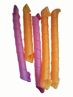 Flexible Spiral Hair Curlers - Pink & Orange